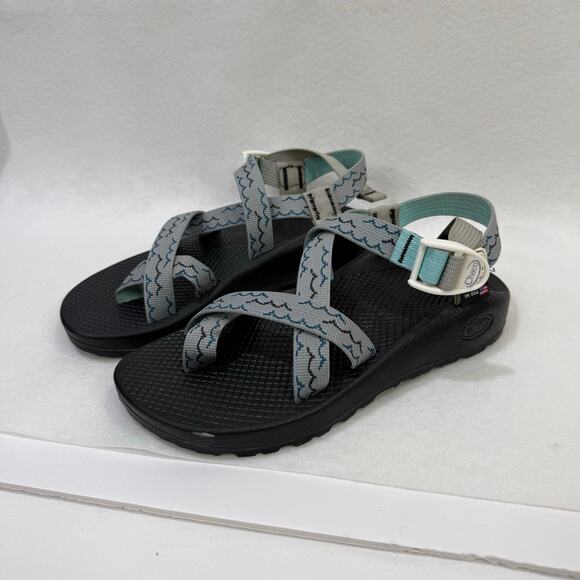 Womens Chaco Z2 Strappy Sandals Outdoor Watershoes Gray Blue Classic Size 7 - Picture 2 of 8